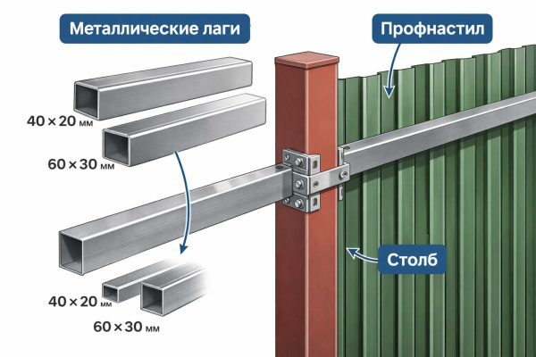 Лага для забора 60х30 2м