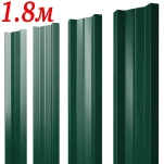 Евроштакетник М-образный Зеленый RAL 6005 односторонний 1,8м
